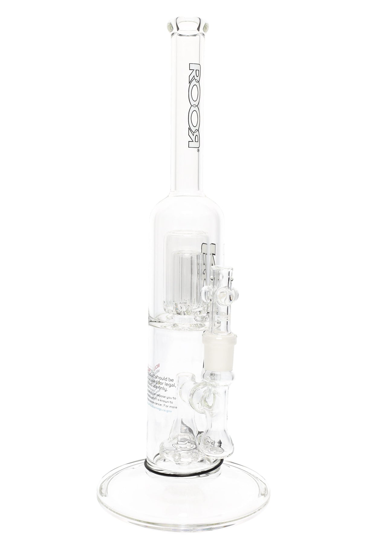 ROOR Tech 15″ Stemless Straight Tube with Barrel Perc – Clear Glass