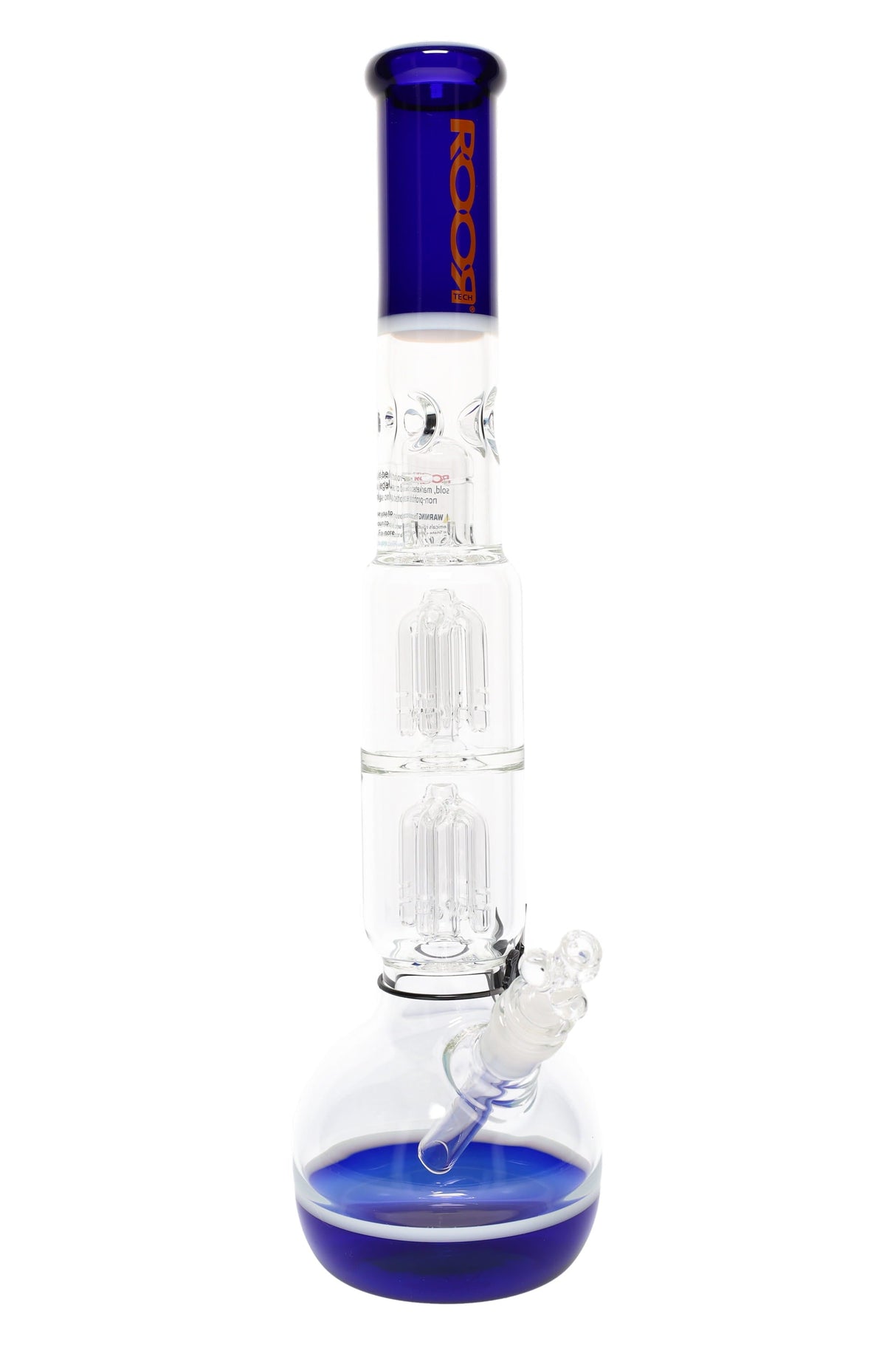 ROOR Tech 18" Multicolor Bubble Base Bong – Dual Stereo Tree Percs