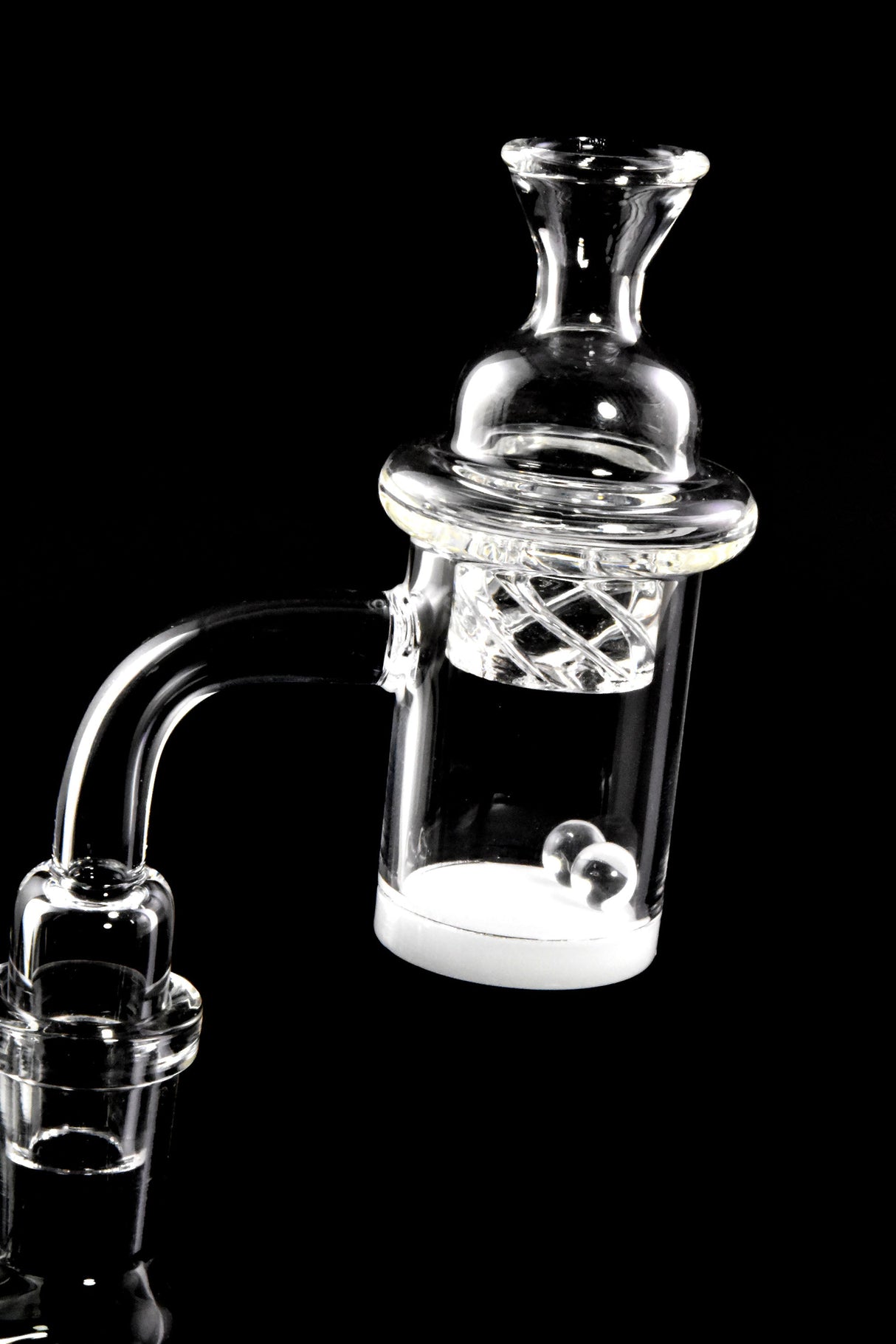 Quartz 14.5 & 18.8 mm Male Spinner Banger – Colored Bottom – Beads & Cap