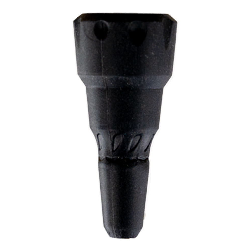 PNG version of the DynaVap Bonger in Black, showing the taper ends from a front-facing angle.