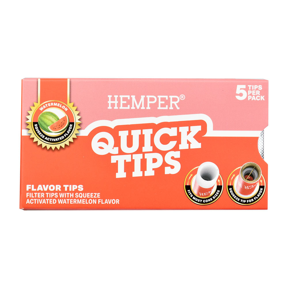 Hemper Quick Tips 10PC Display Box - 5pk Watermelon Flavor Filter Tips Front View