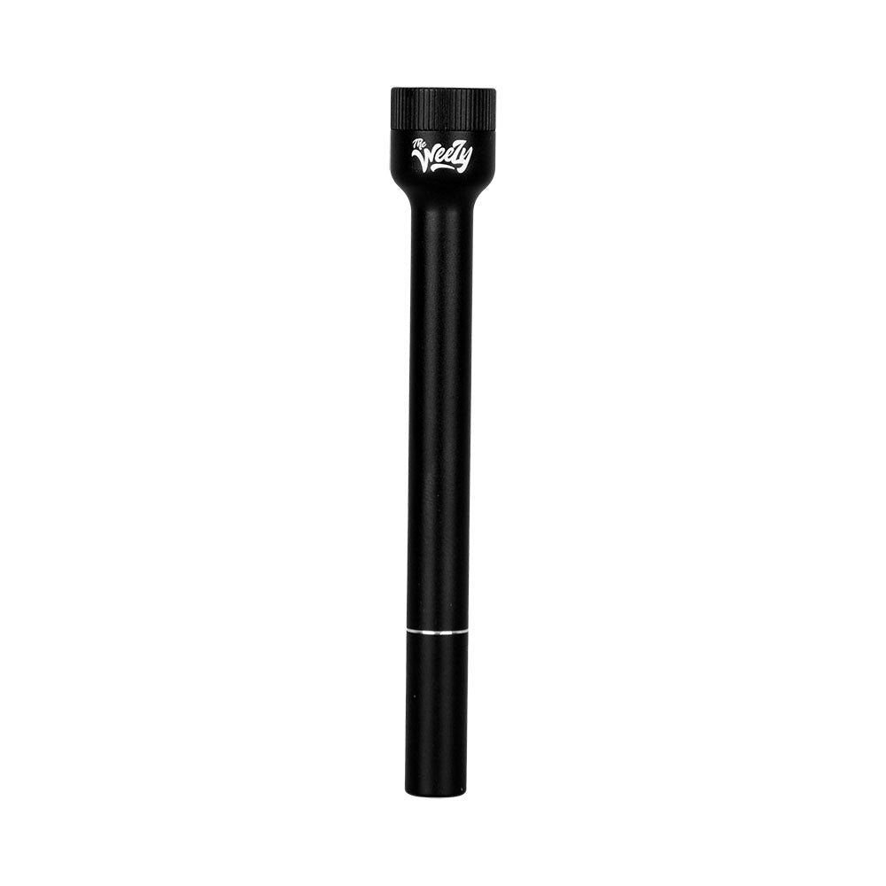 Weezy Straight Lightweight Aluminum Hand Pipe in Black, 4" Length, Front View