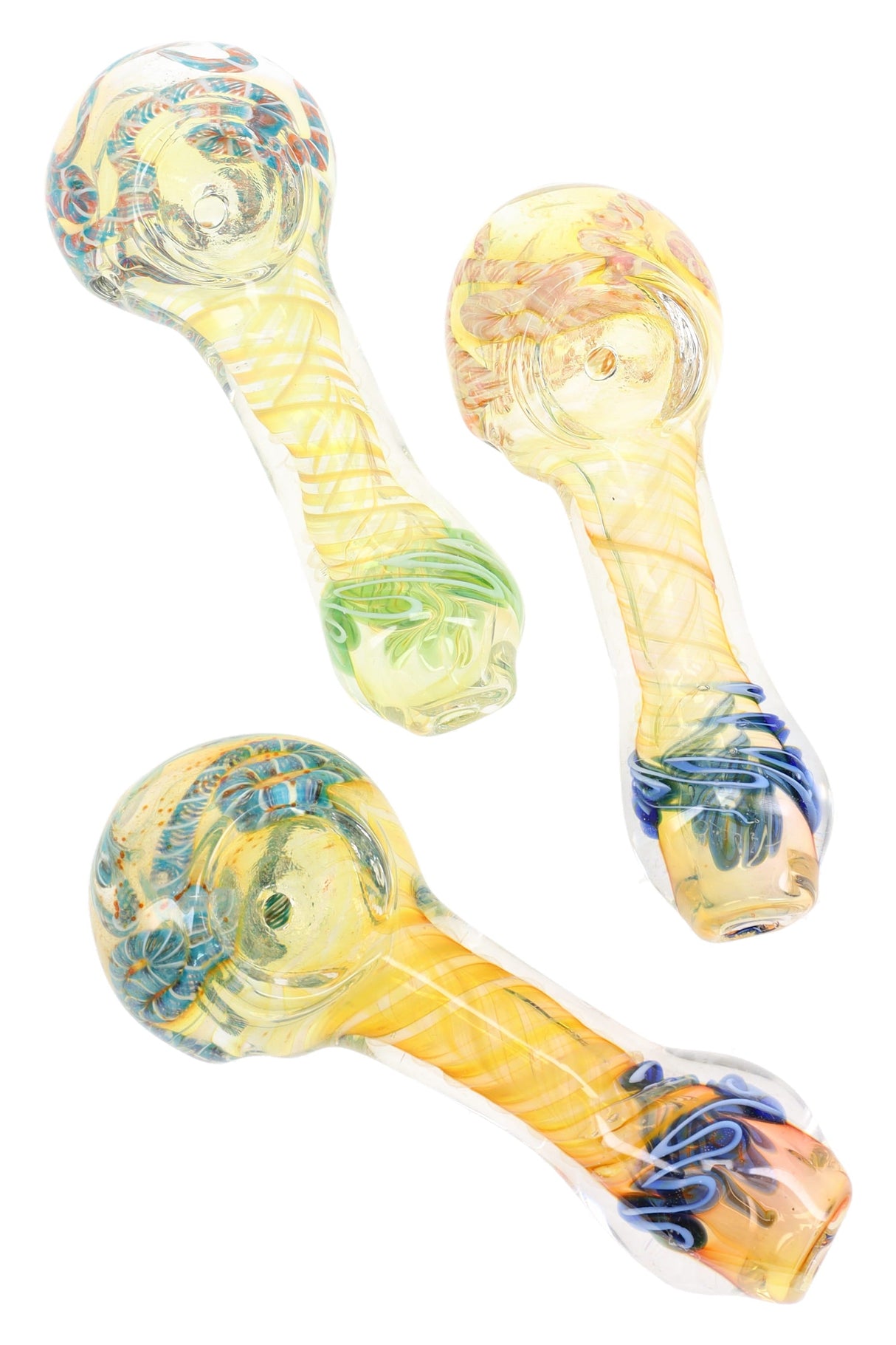 4" Color-Changing Spiral Striped Glass Hand Pipe “Stripe Vibe” – Assorted Colors