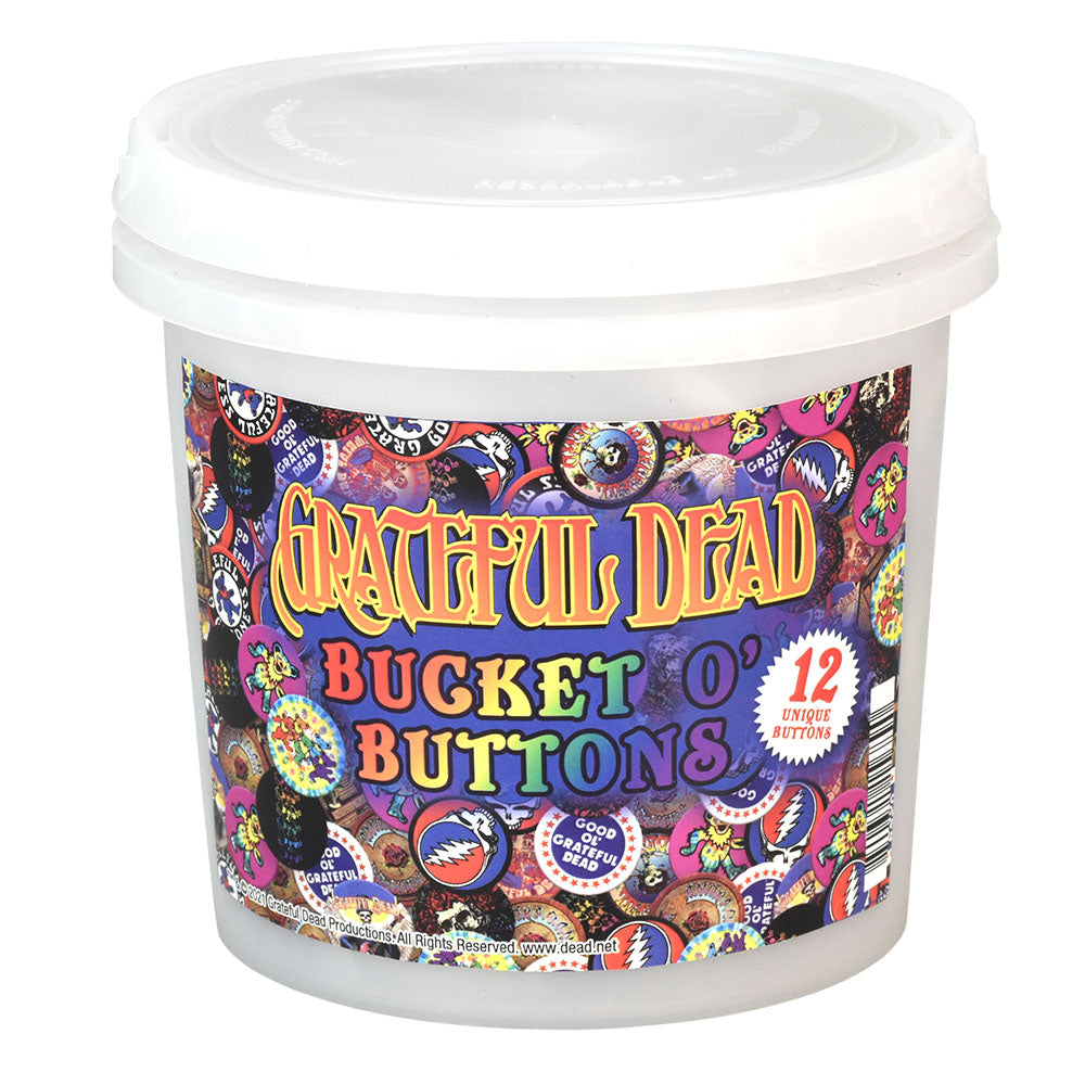 144PC Bucket of 1.25" Pinback Buttons with Assorted Grateful Dead Designs