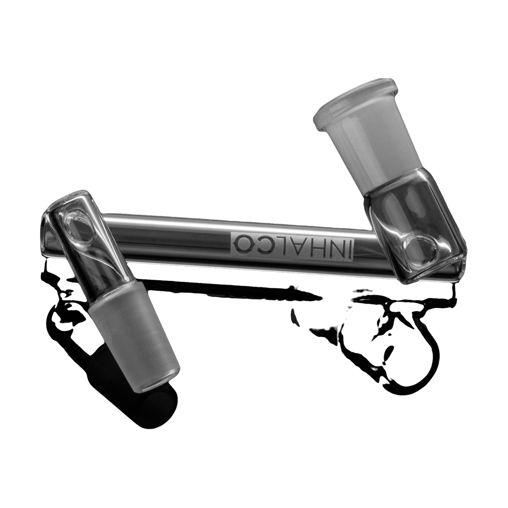 PILOT DIARY 14mm Glass Dropdown Reclaim Catcher on Reflective Surface
