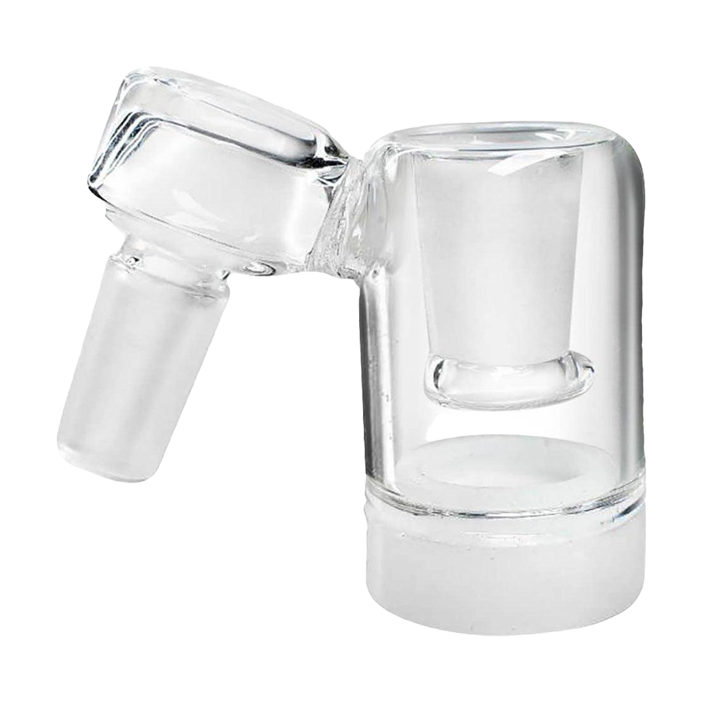 PILOT DIARY 14mm Oil Reclaim Catcher at a 45 Degree Angle, Clear Glass, Side View