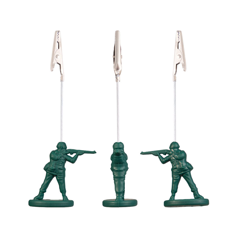 Gator Klips Soldier Memo Clips in army green, 4.5" steel, front view on white background