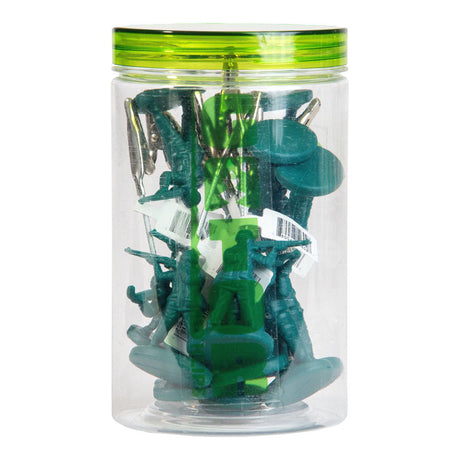 Gator Klips Soldier Memo Clip in 14PC Jar, 4.5" Steel Clips, Front View on White Background