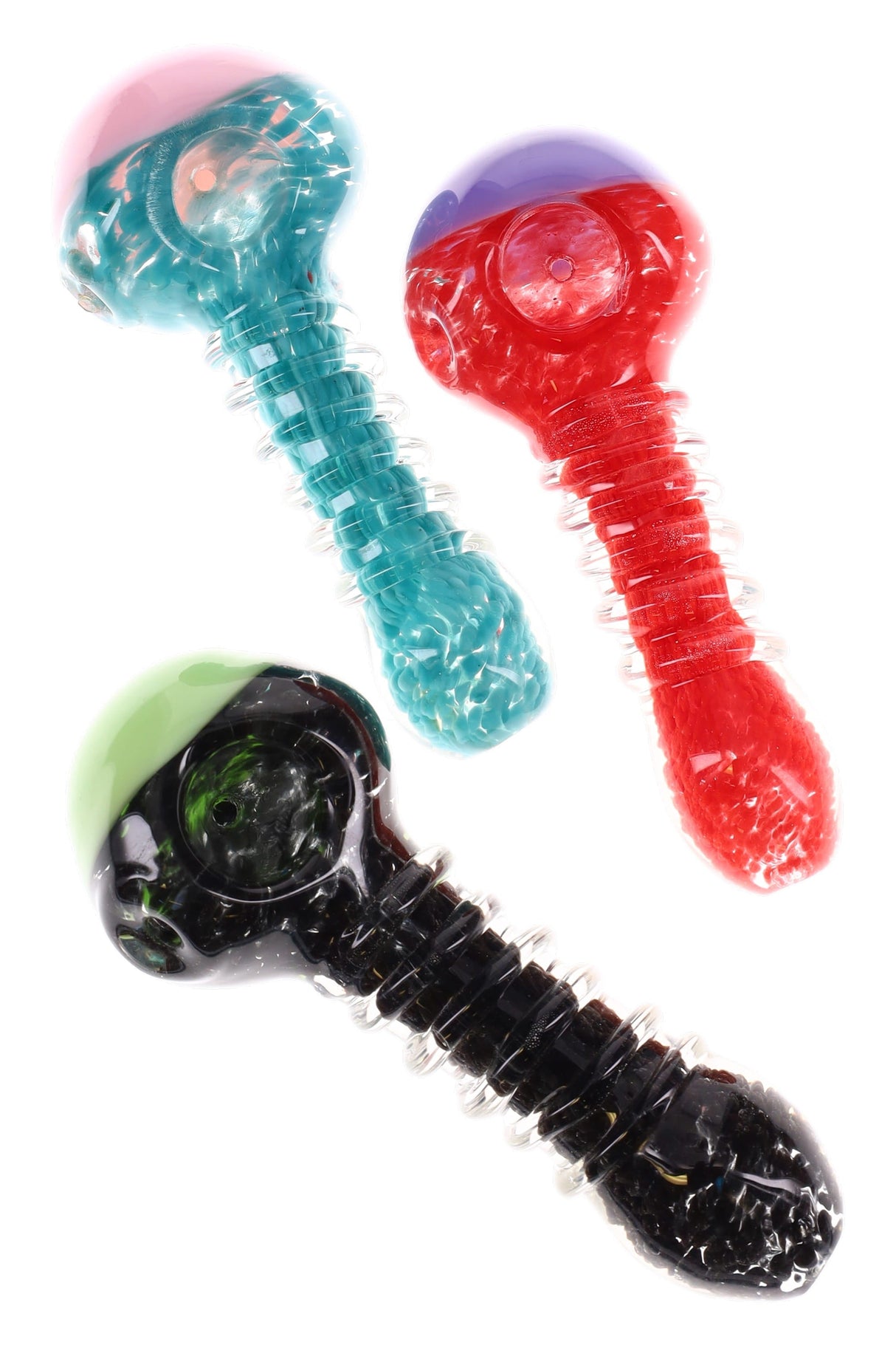 5" Colorful Frit Coil Glass Pipe - Assorted Colors