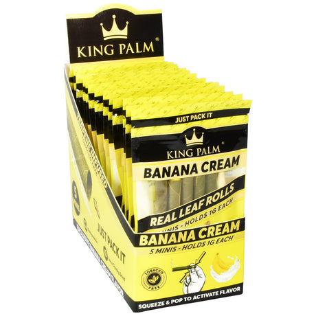 King Palm Banana Cream Flavor Mini Size Wrap Pouches Display Box Front View