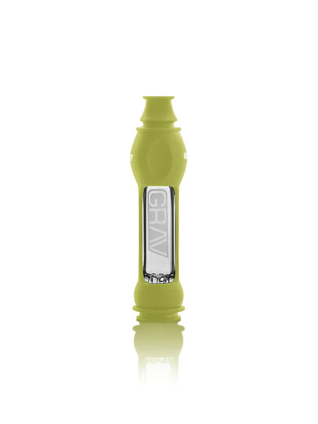 GRAV Octo-taster with Silicone Skin in Avocado Green, 16mm Borosilicate Glass Chillum