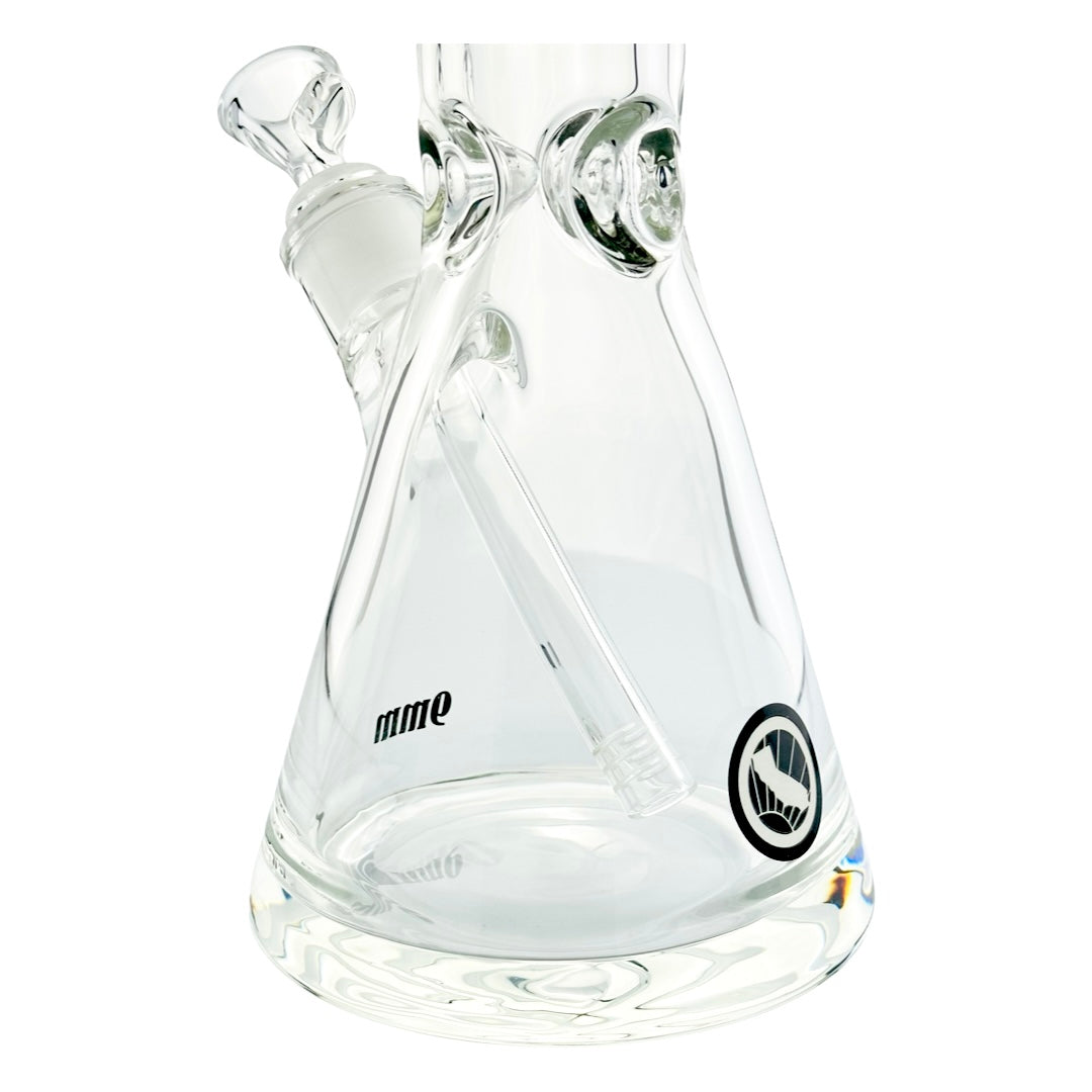 MAV Glass 18" 9mm Beaker Bong Glow in the Dark - Clear Side View