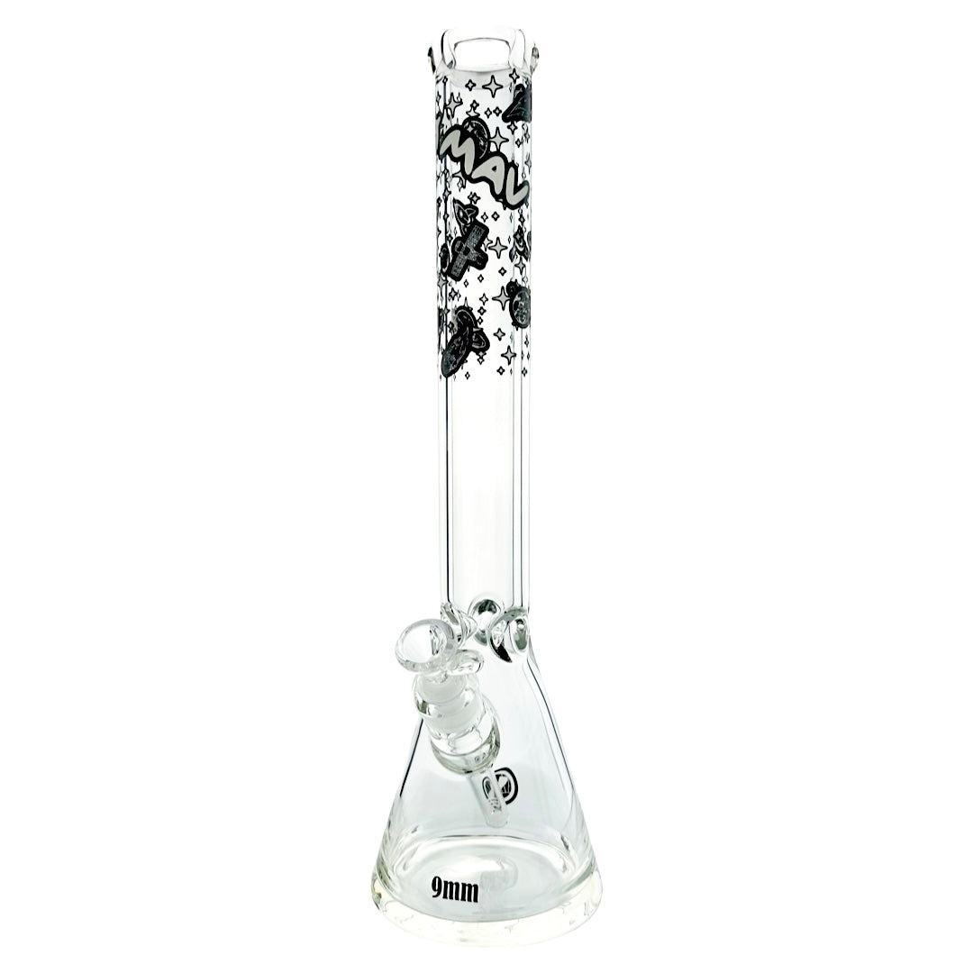 MAV Glass 18" 9mm Classic Beaker Bong with Glow in the Dark Lost in Space Design