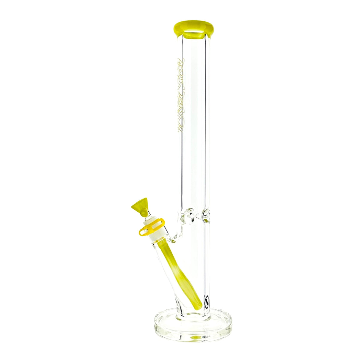 18" MAV Maze Accented Straight Bong, 9mm Thick Glass, Front View on White Background