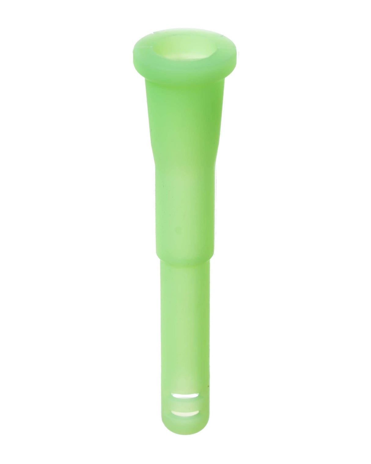 3" Glow in the Dark Silicone Downstem for Bongs, 18mm to 14mm, Front View