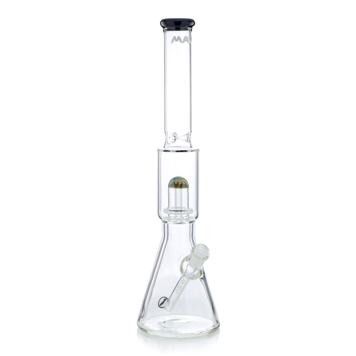 MAV Glass 19" Wig Wag Reversal UFO Beaker Bong Front View on White Background