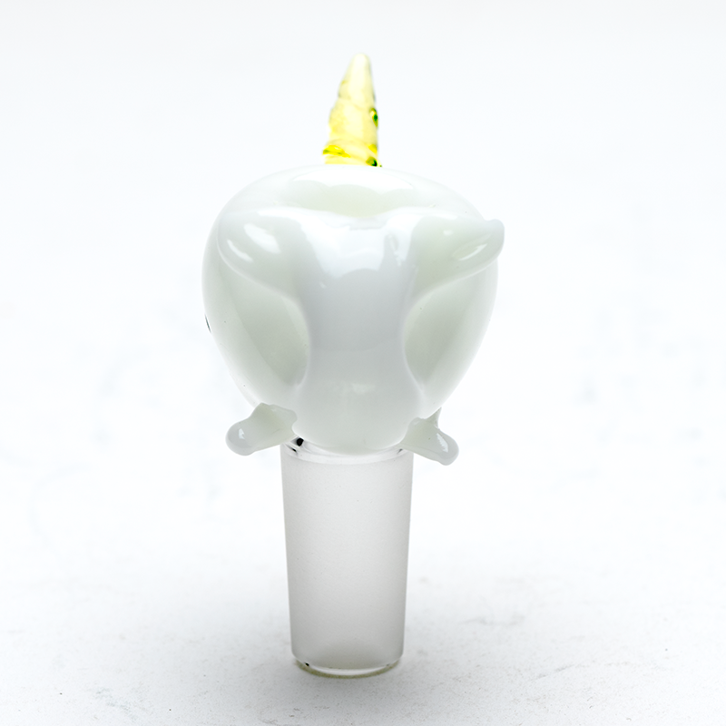 Empire Glassworks UV Radioactive Narwhal Bowl Piece for Bongs - Front View