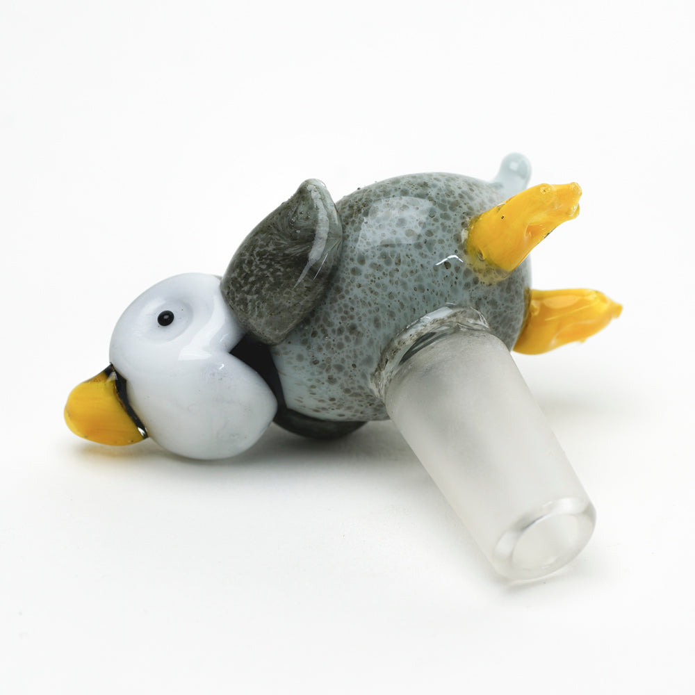 Empire Glassworks Paulie The Penguin 14mm Bowl Piece, Borosilicate Glass, Side View
