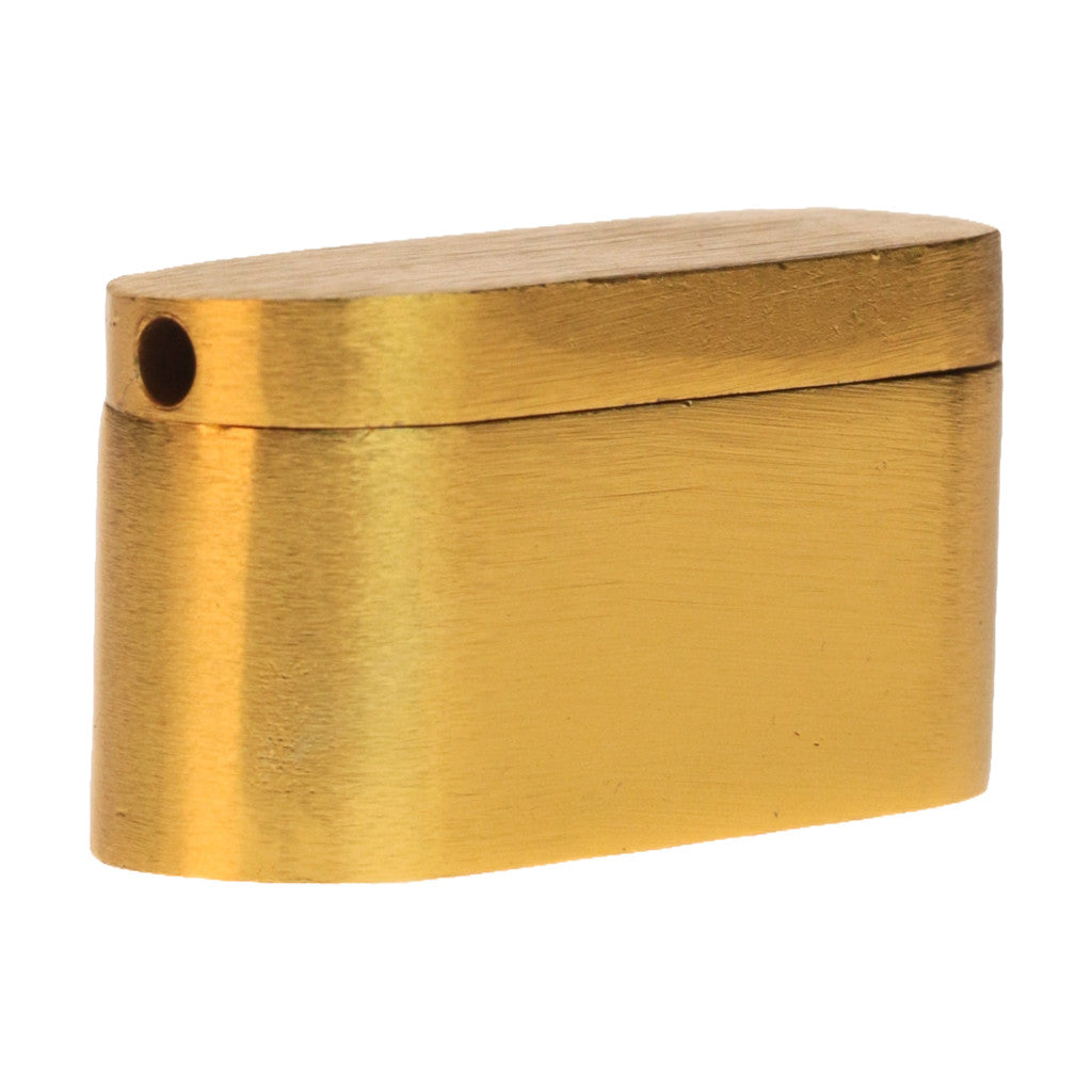 Thick Ass Glass 1.75" Gold Metal Twister Stealth Dry Pipe for Herbs - Front View