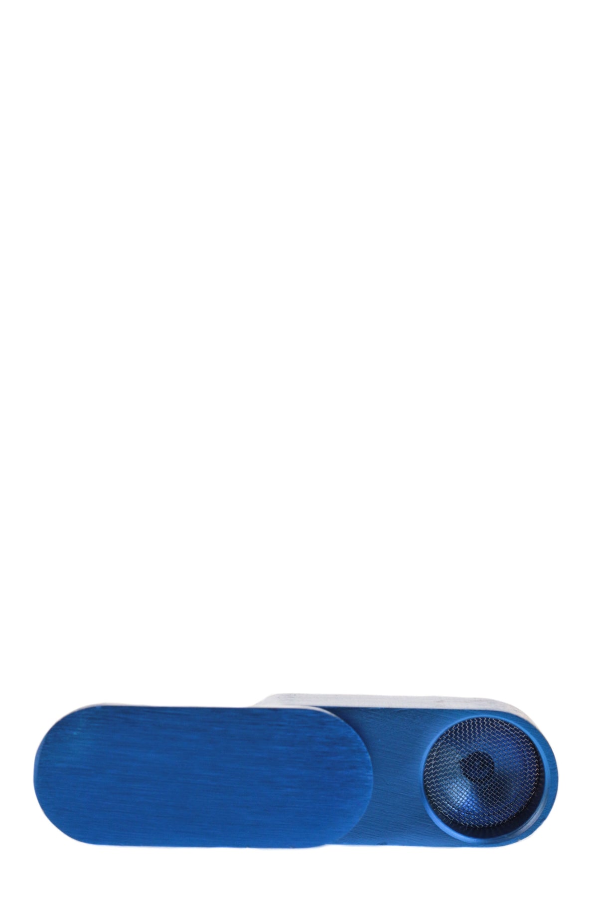 Thick Ass Glass 1.75" Metal Twister Stealth Dry Pipe for Herbs, Front View on White Background