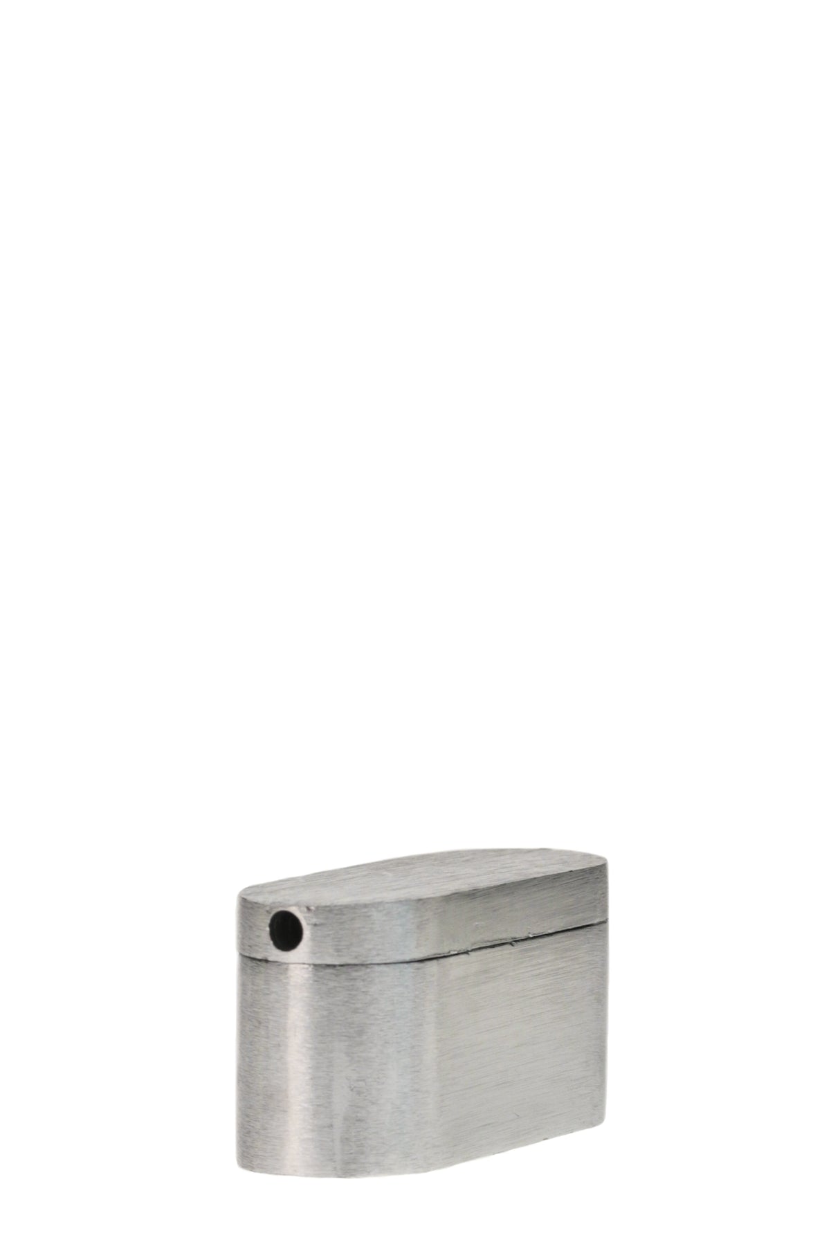 Thick Ass Glass 1.75" Metal Twister Stealth Dry Pipe in Silver, Extra Small Size, Front View