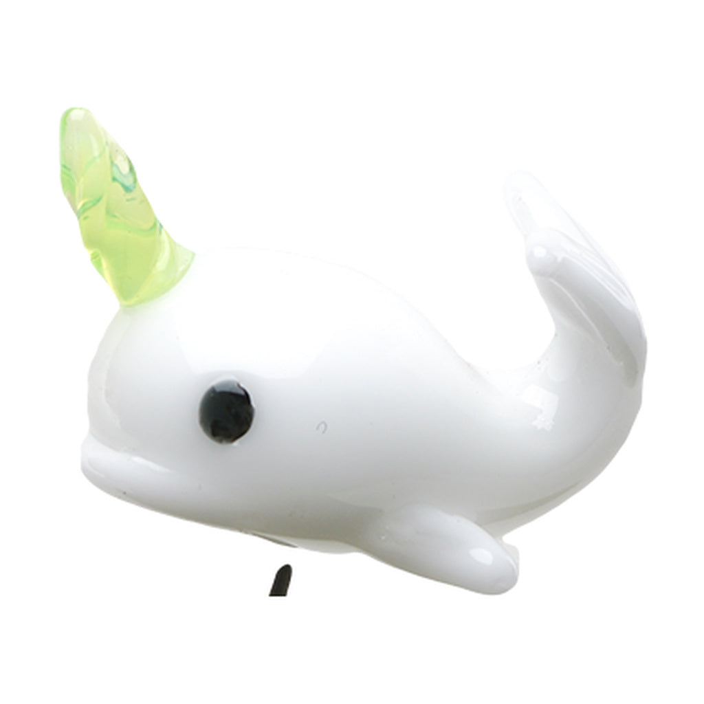 Empire Glassworks Cozmic Narwhal Poker with Borosilicate Glass, angled side view on white