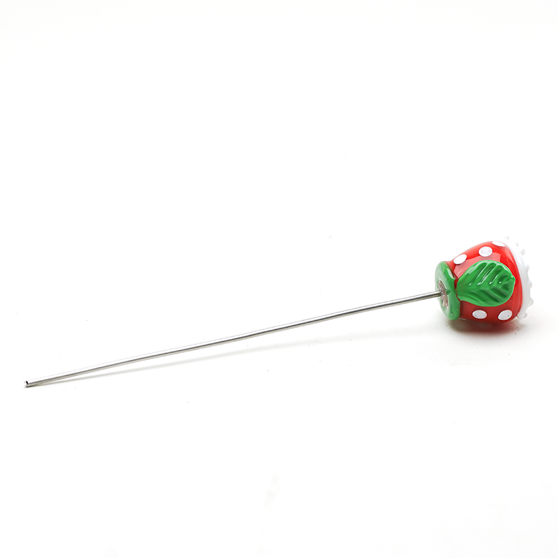 Empire Glassworks Piranha Plant Poker for Bongs, Borosilicate Glass, Angled Side View