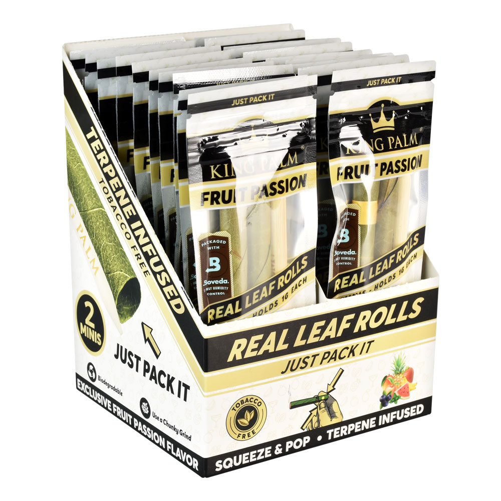 King Palms Hand Rolled Leaf Mini 2-Pack Display Box, Terpene Infused, Front View