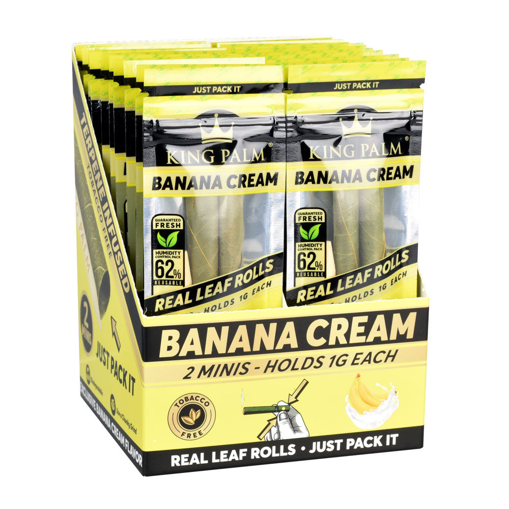 King Palm Banana Cream Mini Rolls 20pc Display Box - Front View