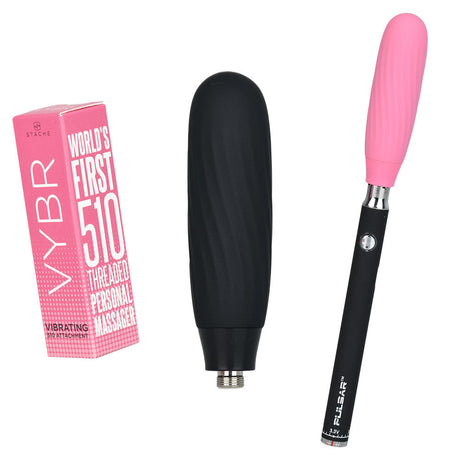Stache Products VYBR 510 Personal Massagers in Black and Pink with Packaging