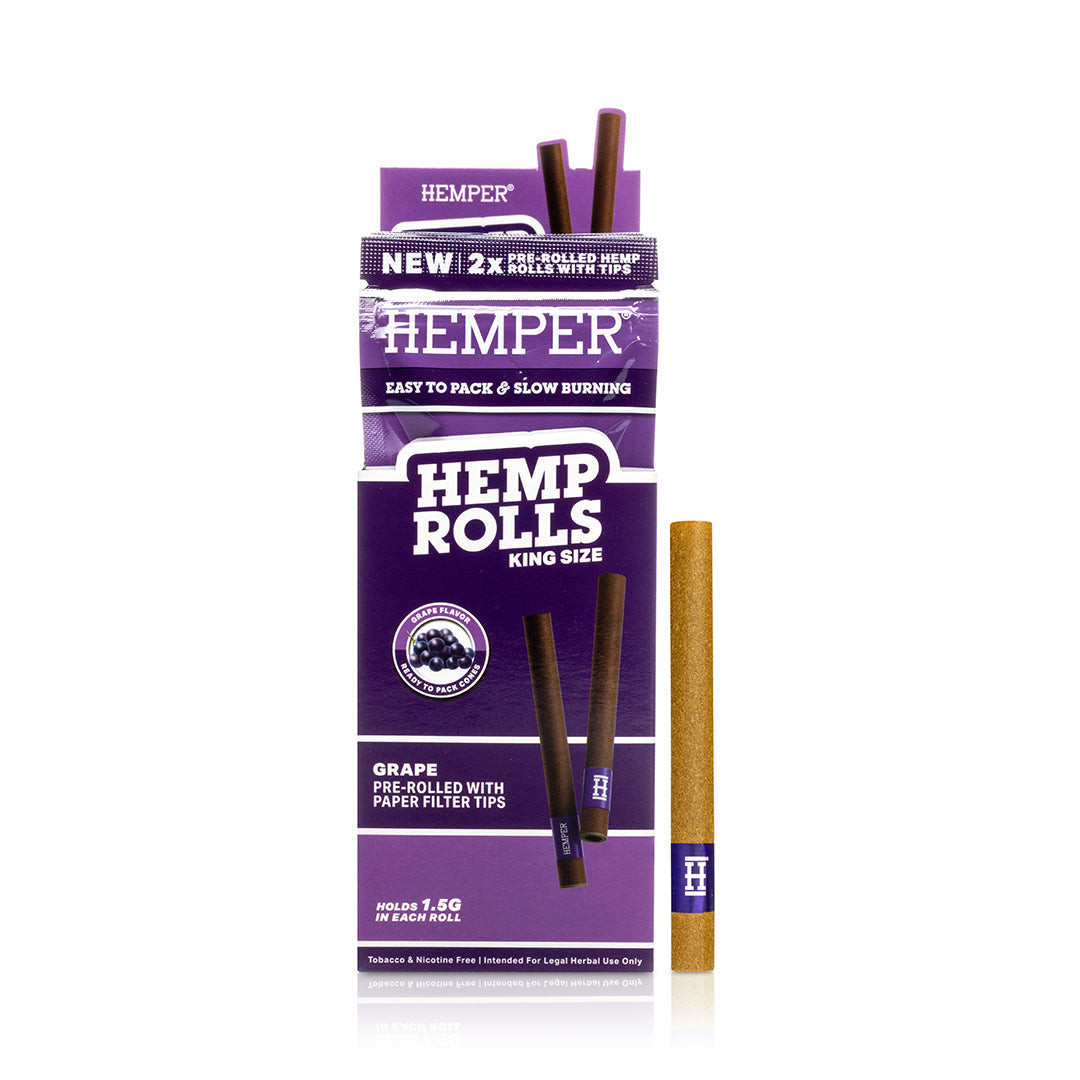 Pre-Rolled King Size Paper Tip Hemp Rolls | 2PK