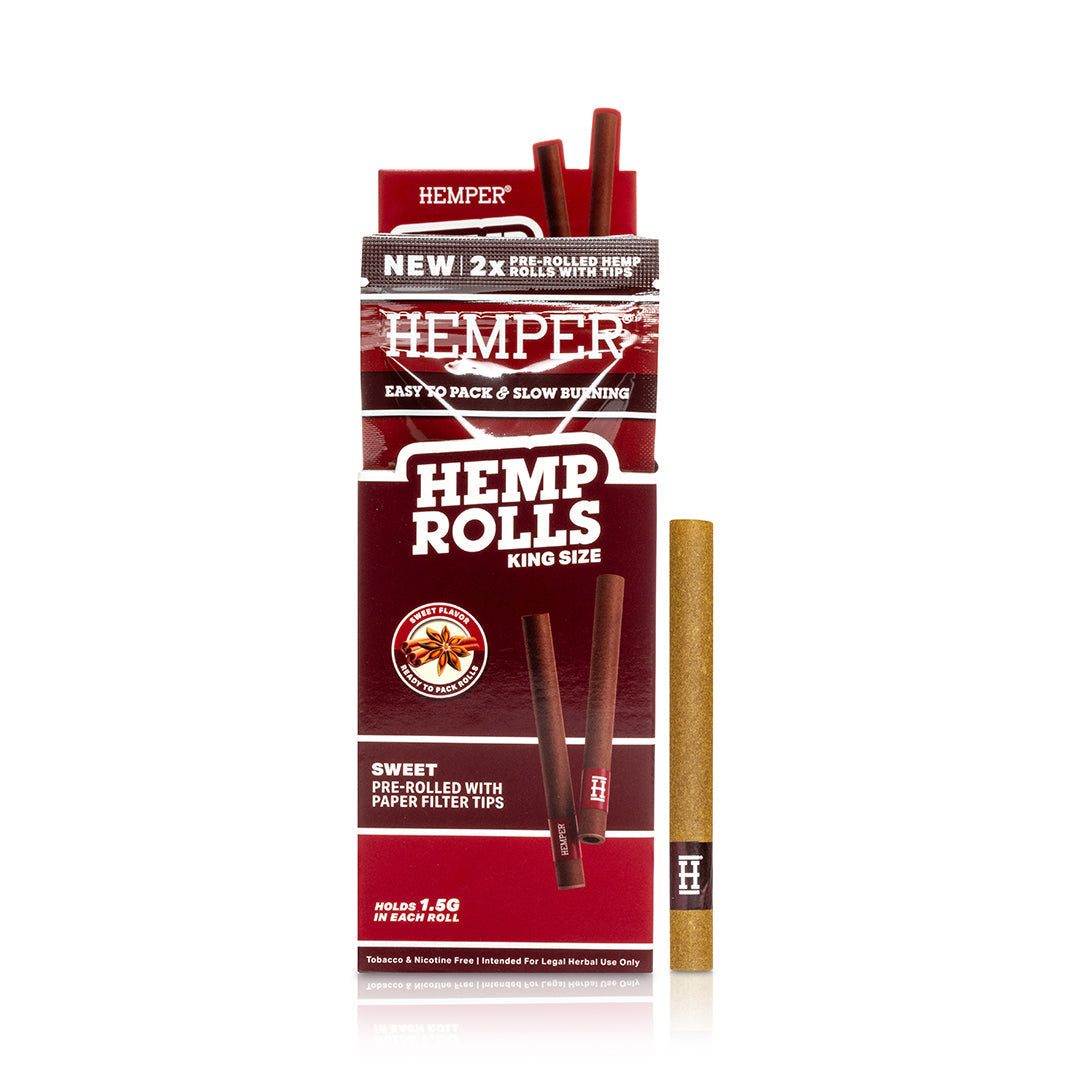 Pre-Rolled King Size Paper Tip Hemp Rolls | 2PK