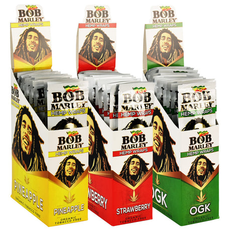 Bob Marley Hemp Wraps 25PC Display with Assorted Flavors Front View