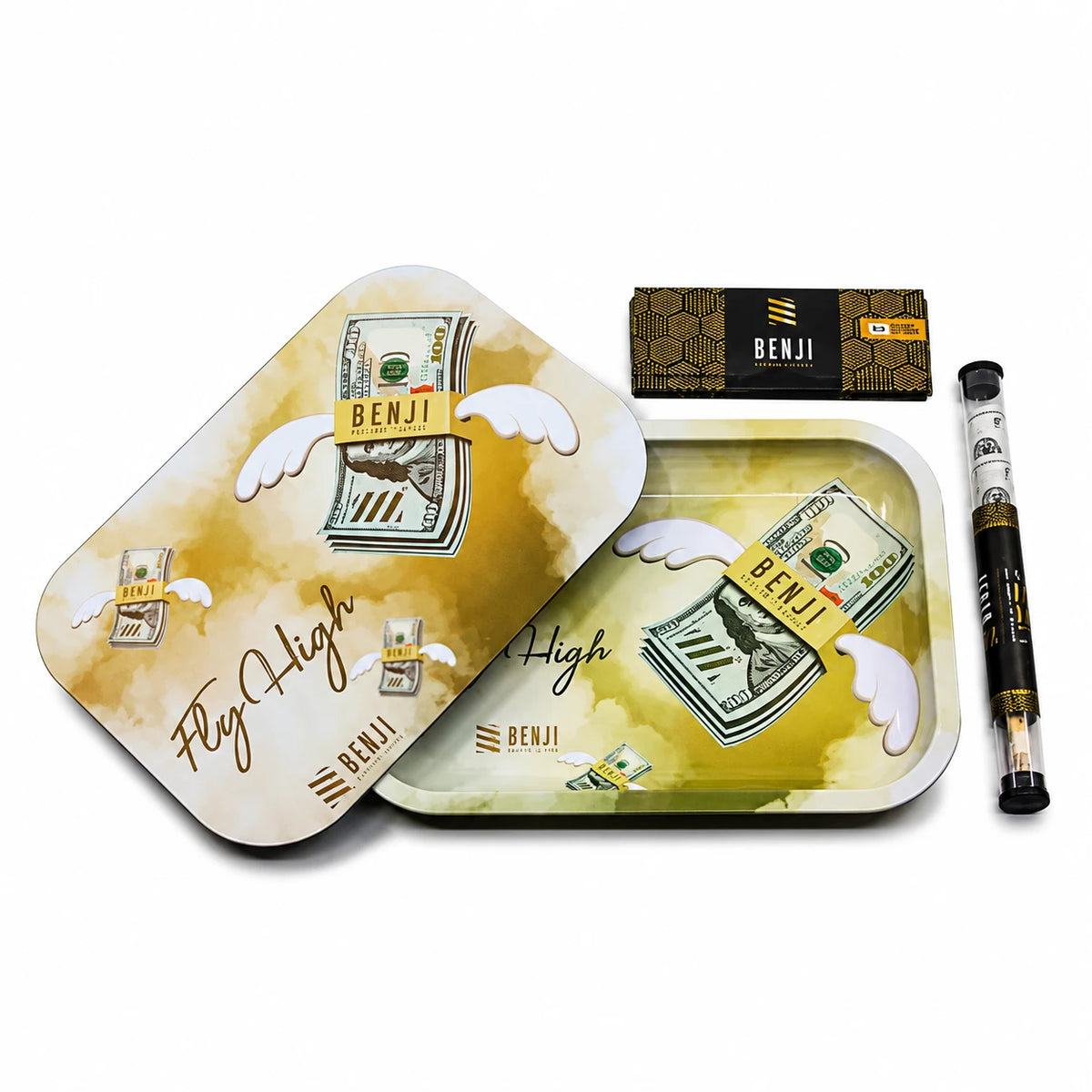 Benji Fly High Rolling Tray Kit With Magnetic Lid