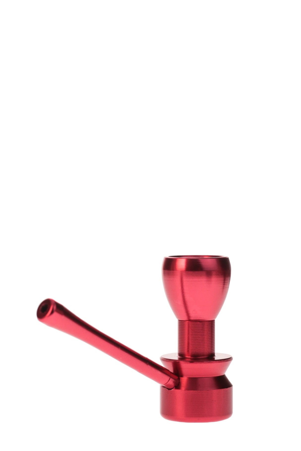 Thick Ass Glass 2.25" Red Two-Piece Metal Stealth Dry Pipe for Herbs, Front View