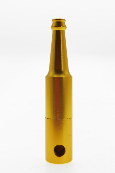 2.75" Beer Bottle Chillum Stealth Dry Pipe by Thick Ass Glass - No Logos - Gold Variant