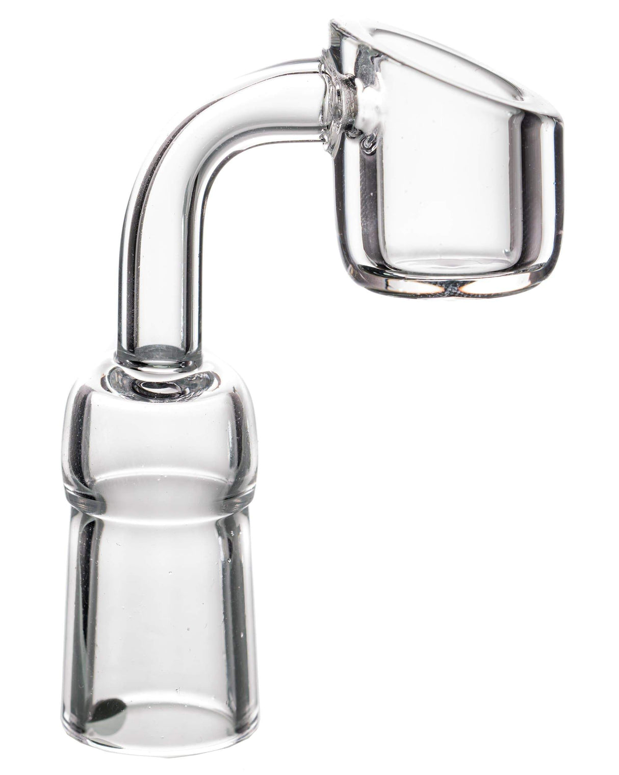 14mm 90° Female Quartz Banger Nail for Dab Rigs, Clear, Side View