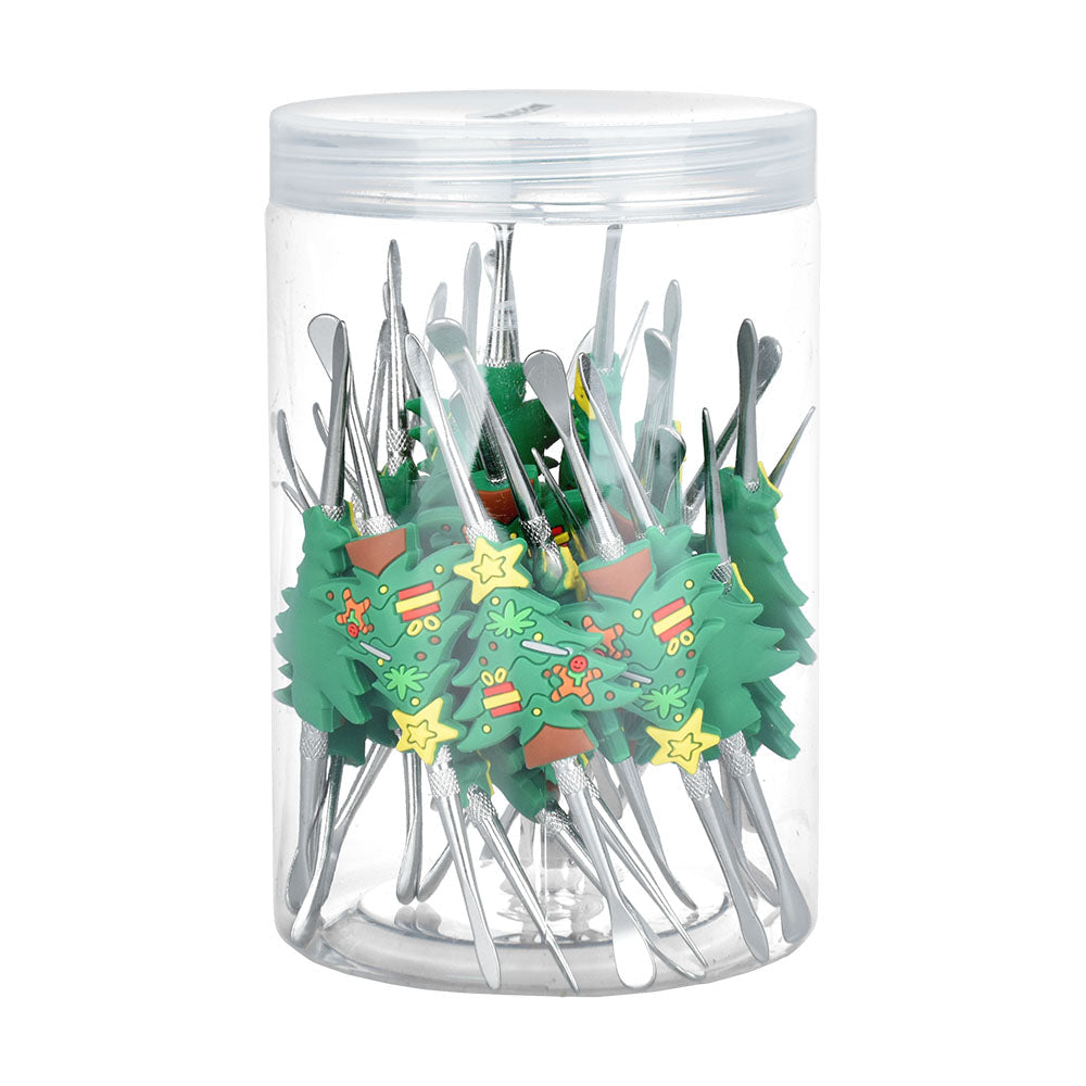 Tub of 30 Christmas Tree Stainless Steel Dab Tools, 4.75" Length, for Concentrates