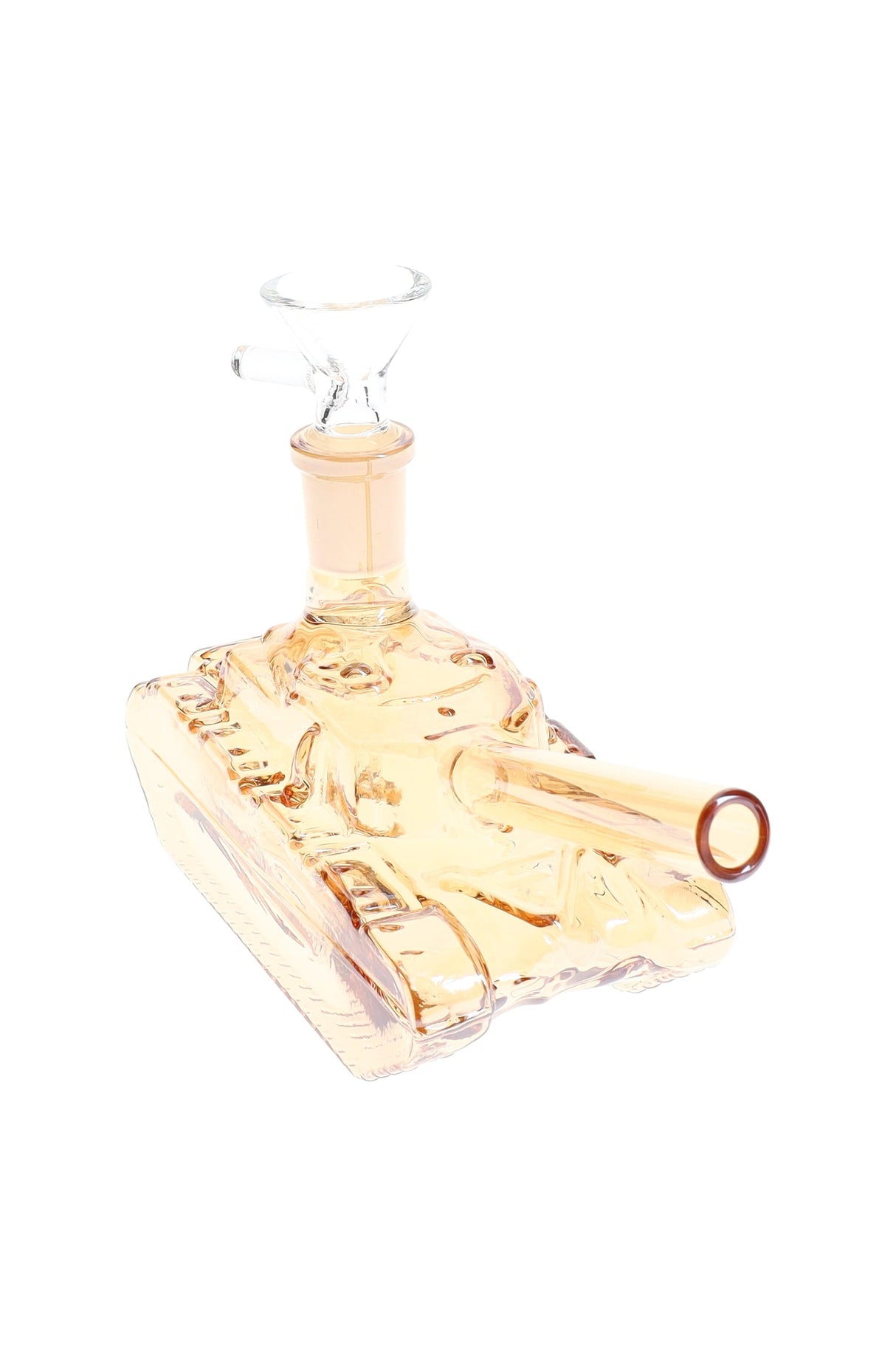 Mini Metallic Glass Tank Bong “Battle Buddy” – 6″ – Glass-on-Glass