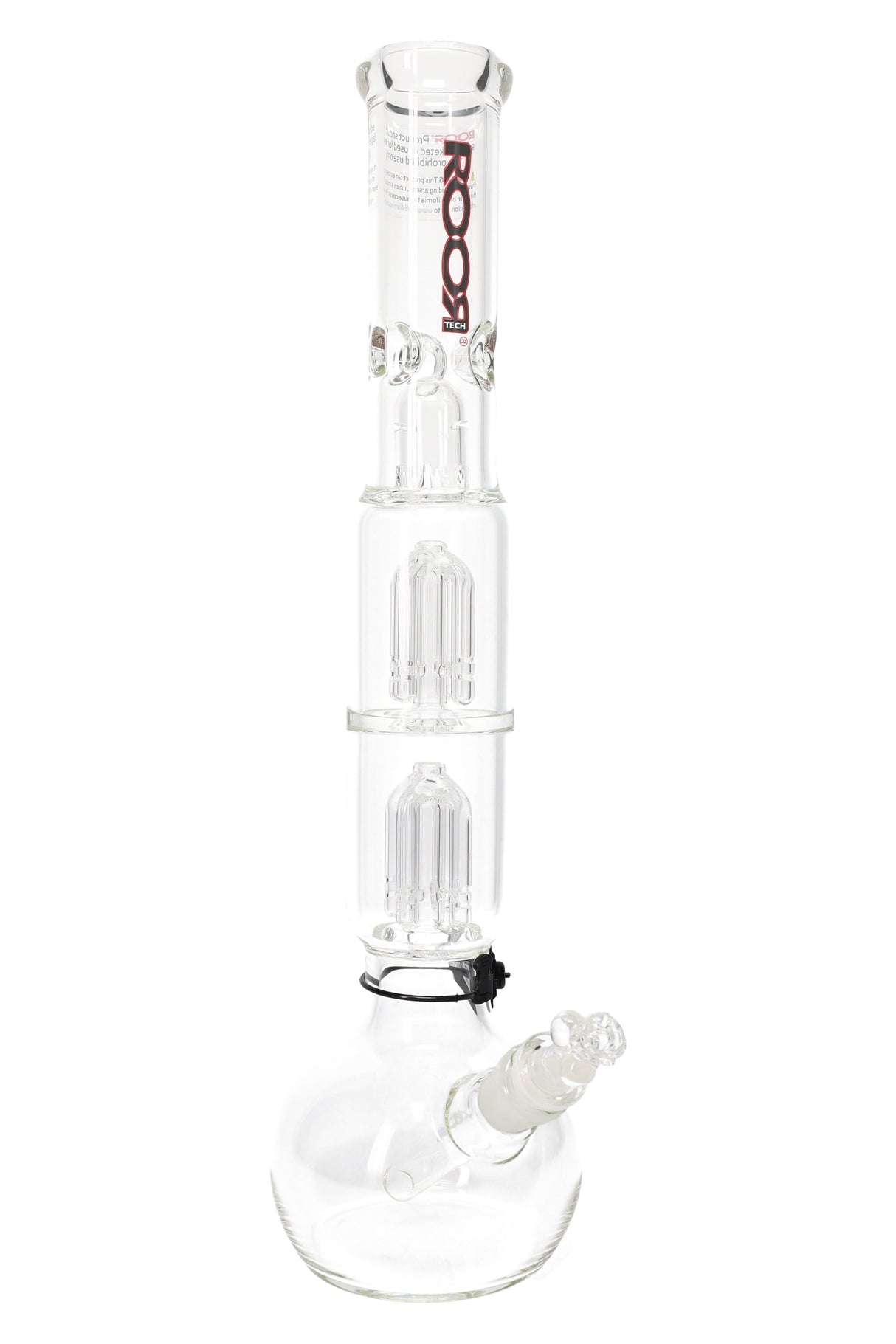 ROOR Tech 17″ Bubble-Base Bong with Dual Tree Percs – 5mm – Assorted Decals