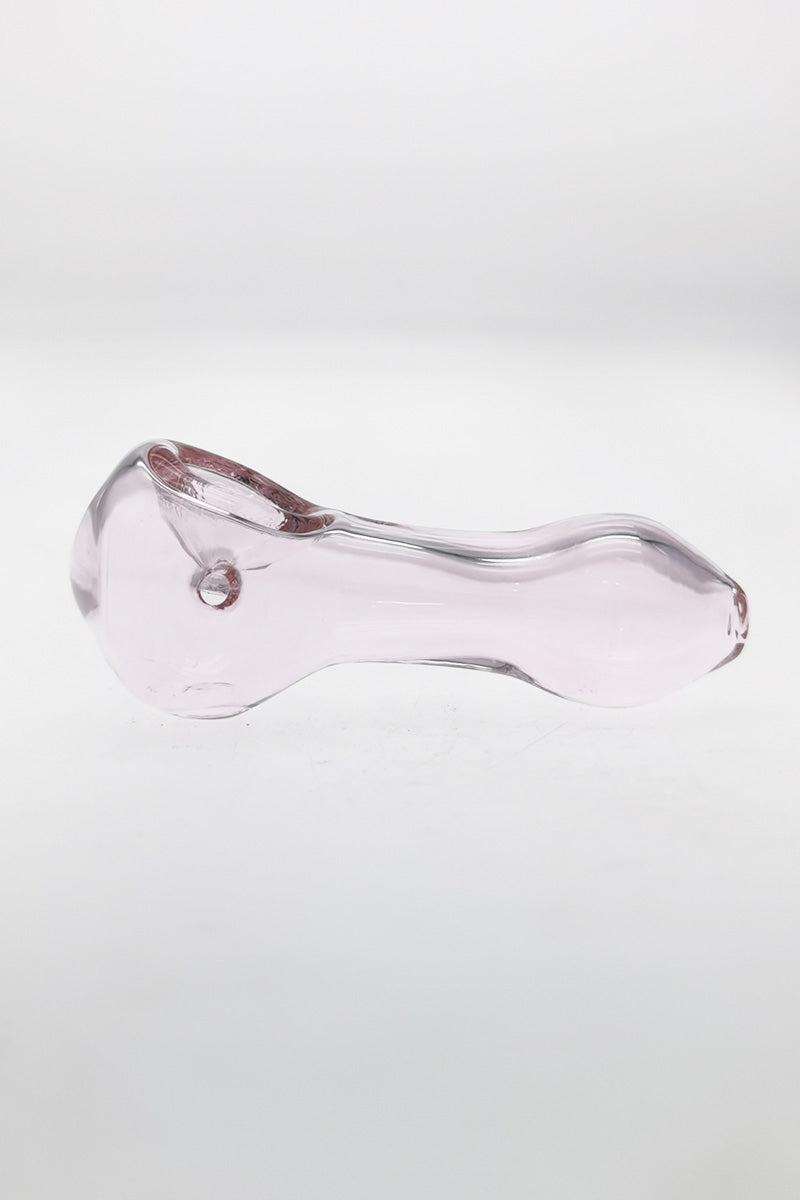 Thick Ass Glass 3.25" Small Spoon Pipe for Dry Herbs with Left Side Carb Hole