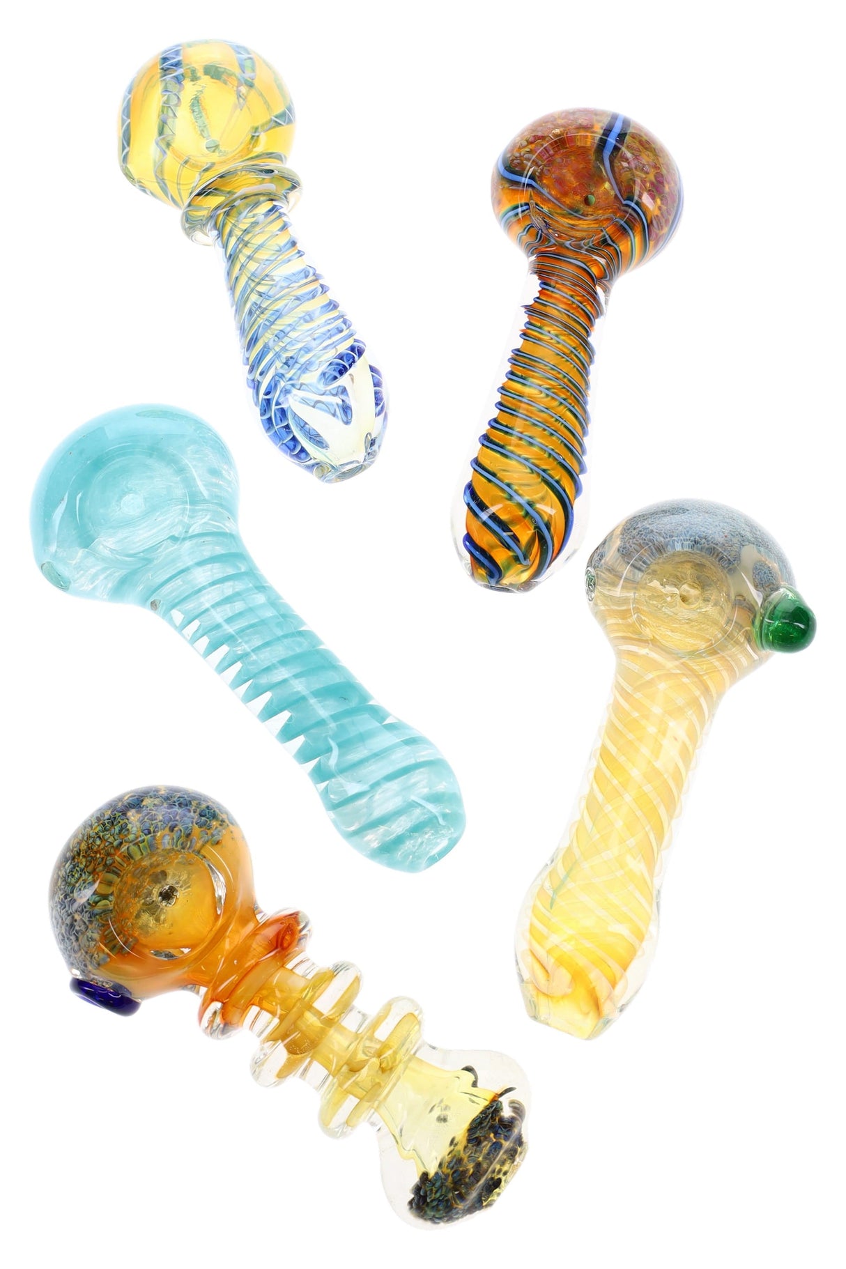 Colorful Glass Spoon Pipe “Grab Bag” – 4″–4.5″ – Assorted Colors
