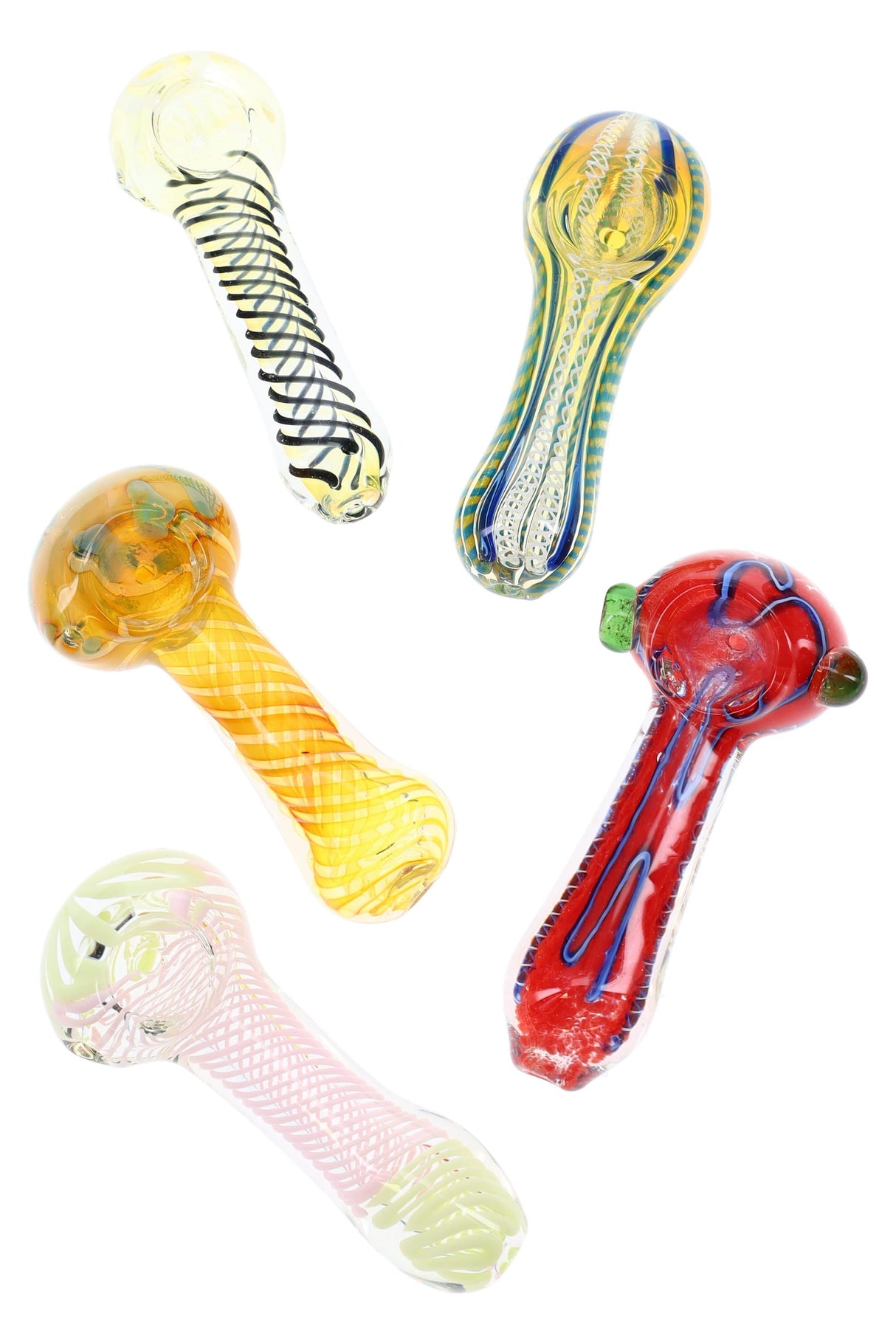 Colorful Glass Spoon Pipe “Grab Bag” – 4″–4.5″ – Assorted Colors