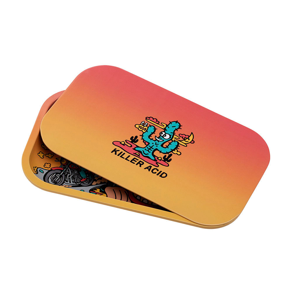 420 Science Artist Series Metal Rolling Tray with Lid, 10.5" x 6.25", Fun Novelty Design