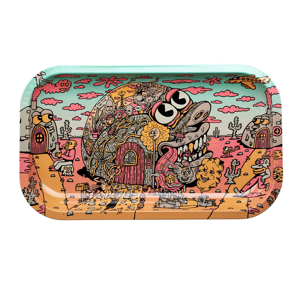 420 Science Artist Series Rolling Tray w/ Lid, Killer Acid design, 10.5" x 6.25", front view