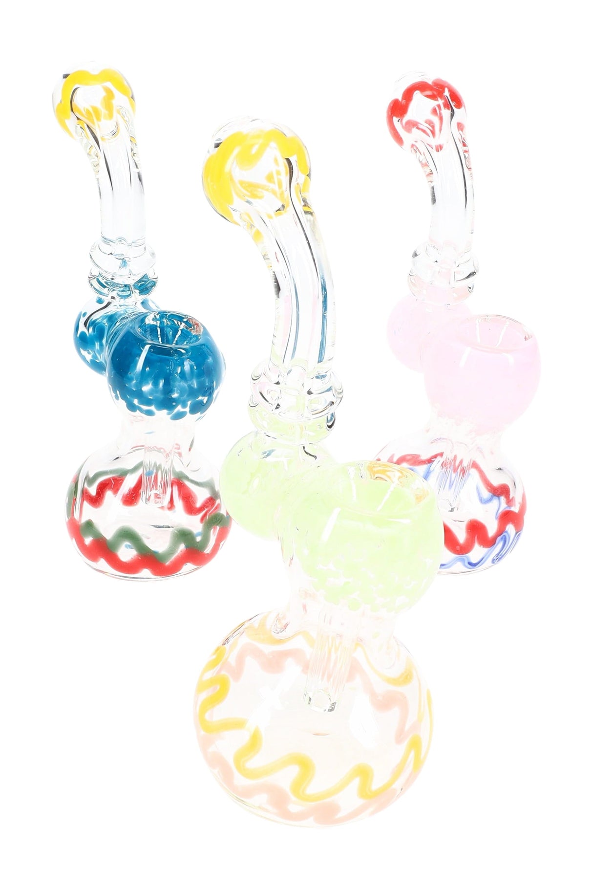 Glass Sherlock Bubbler “Zigzag Pop” – Small – Assorted Colors