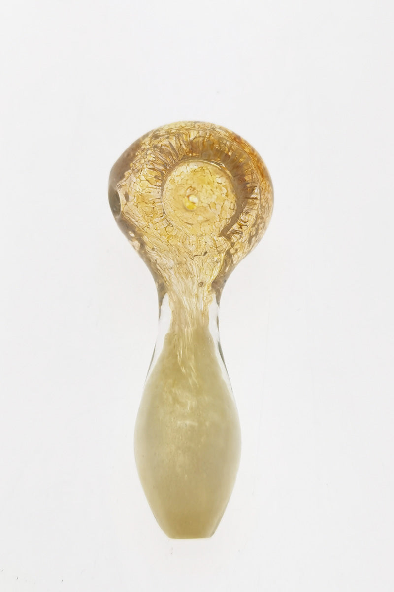 Thick Ass Glass 4" Spoon Pipe with Multi-Color Frit, Standard Wall, Front View