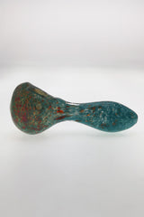 Thick Ass Glass 4-inch Spoon Pipe with Multicolor Frit Design and Left Side Carb Hole