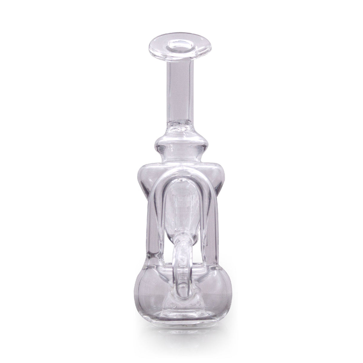 5" Backwinder Recycler Mini Rig by The Stash Shack, compact design for dabbing, front view on white background