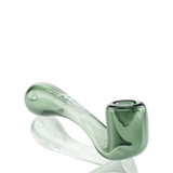 MAV Glass 5" Sherlock Hand Pipe in Jade Green - Angled Side View